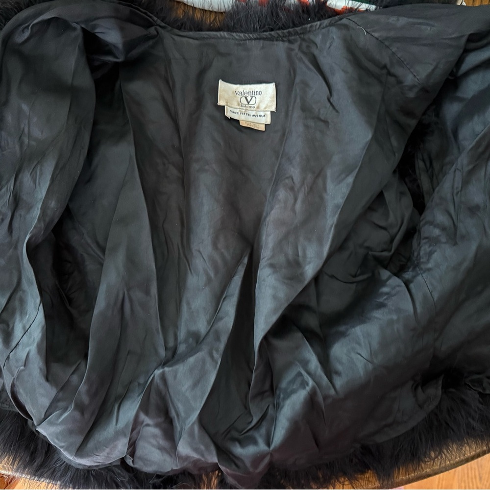 Vintage VALENTINO Black Feather Bolero Jacket  Size Petite - Picture 3 of 5